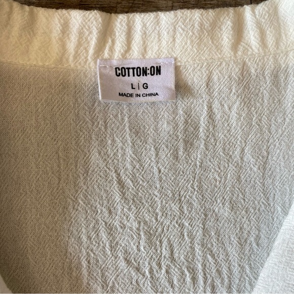 SOLD Short Sleeve Button Down Crop Top Linen Like Material - Picture 11 of 14